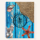Rustisch Nautical Blue Wood Burlap Starfish Recipe Notitieboek (Voorkant)