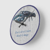 Rustisch Nautical Navy kreeft Ronde Klok (Hoek)