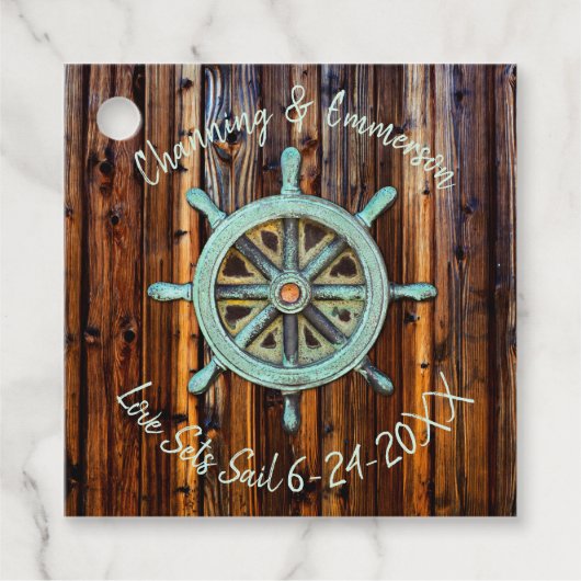 Rustisch Nautical Wedding of Verloving Bedankjes Labels (Voorkant)