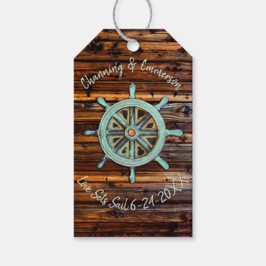 Rustisch Nautical Wedding of Verloving Cadeaulabel (Voorkant)