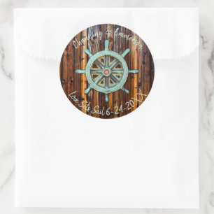 Rustisch Nautical Wedding of Verloving Ronde Sticker