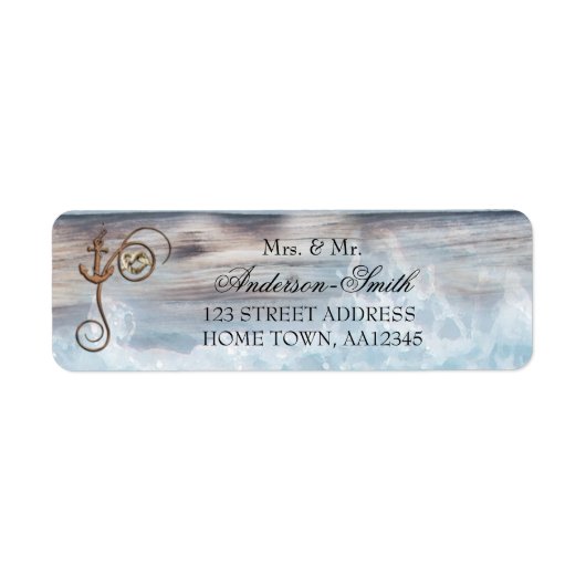 Rustisch Nautical Wedding Return Address Label (Voorkant)