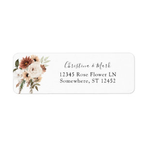 Rustisch neutraal Boho Floral Return Address Label