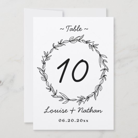 Rustisch nummer van de grote bruiloft kaart (Voorkant)