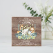 Rustisch Oerwoud Baby shower Kaart (Staand voorkant)