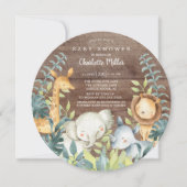 Rustisch Oerwoud Dieren Baby shower Kaart (Voorkant)