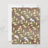 Rustisch Oerwoud Dieren Neutraal Baby shower Kaart (Achterkant)