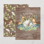 Rustisch Oerwoud Dieren Neutraal Baby shower Kaart (Voorkant / Achterkant)