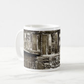 Rustisch Old Wood and Stone Building Koffiemok (Voorkant links)