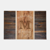 Rustisch ontwerp met houtafoon Monogram stripe Deurmat (Voorkant)