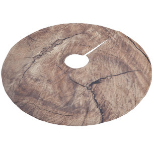 Rustisch ontwerp van houten korrels fleece kerstboom rok