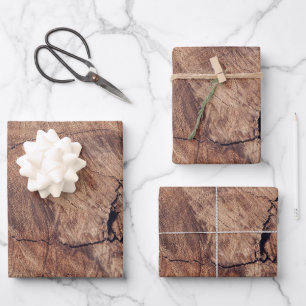 Rustisch ontwerp van houten korrels inpakpapier vel