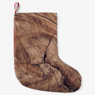 Rustisch ontwerp van houten korrels kleine kerstsok