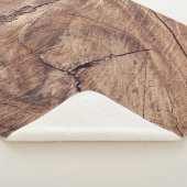 Rustisch ontwerp van houten korrels sherpa deken (3/4)