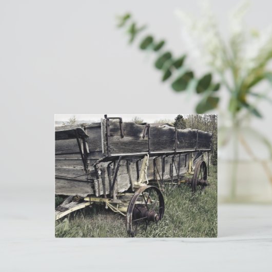 Rustisch oud Antiek Boerderij Wagon Briefkaart (Staand voorkant)