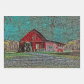  Rustisch Oud Blauwgroen Textuur Barn Inpakpapier Vel (Voorkant 3)