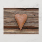 Rustisch oud hart op hout briefkaart (Voorkant)