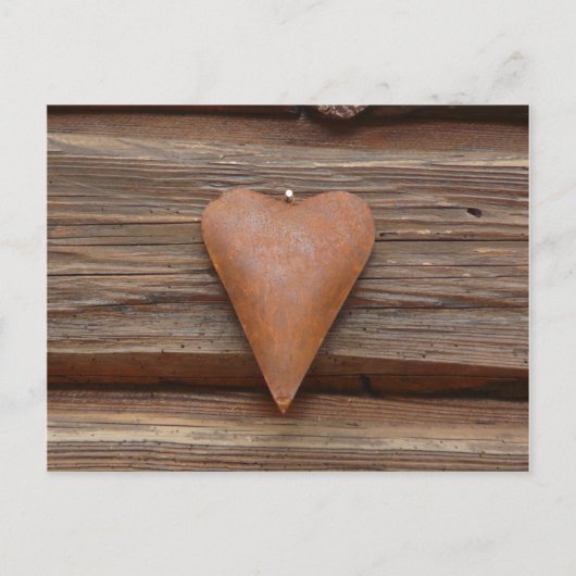 Rustisch oud hart op hout briefkaart (Voorkant)