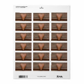 Rustisch oud hart op hout etiket (Full Sheet)