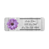 Rustisch Paars Daisy Return Address Label (Voorkant)