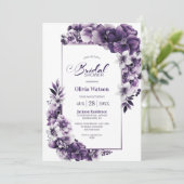 Rustisch Paars Floral Vrijgezellenfeest Kaart (Staand voorkant)