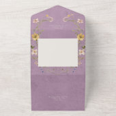 Rustisch Paars Lijst van wilde bloem geen diner All In One Uitnodiging (Buitenkant)