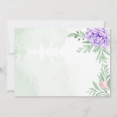 Rustisch Paars Roos Floral Eucalyptus Boho Wedding Save The Date (Achterkant)