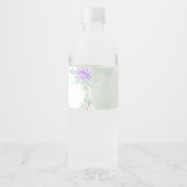 Rustisch Paars Roos Floral Eucalyptus Boho Wedding Waterfles Etiket (Achterkant)