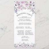 Rustisch Paars Roos Floral Wedding Programma (Achterkant)