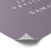 Rustisch Paars White Floral Wedding Welcome Sign Poster (Hoek)