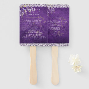  Rustisch Paars WISTERIA-Lace Wedding Handwaaier
