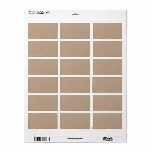 Rustisch papier — Blanco Sjabloon Etiket (Full Sheet)