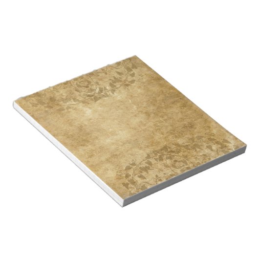 Rustisch  papierperkament en wijnstokken notitieblok (Schuin)