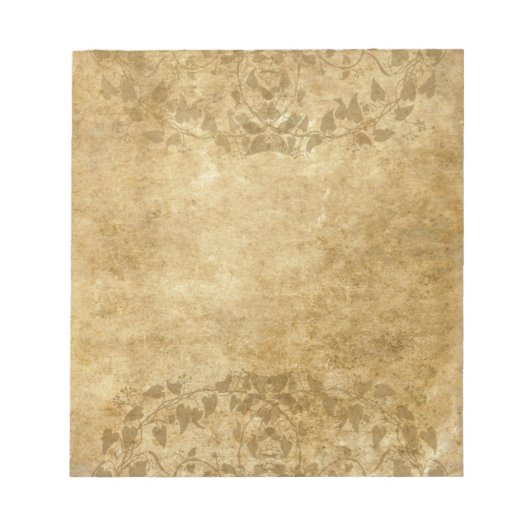 Rustisch papierperkament en wijnstokken notitieblok (Voorkant)