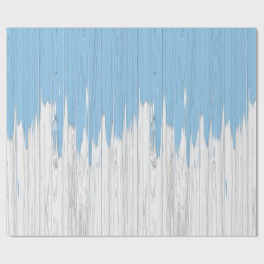 Rustisch patroon met blauwtong en witte houten pla cadeaupapier (Vlak)