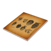 Rustisch Pinecones Pine Cone Artwork Antiek design Tegeltje (Zijkant)