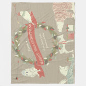 Rustisch Polar Beer Fawn Fox Kerstpattern Fleece Deken (Voorkant)
