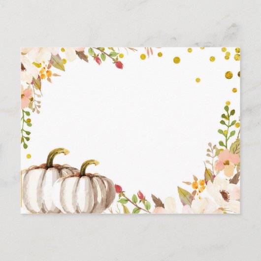 Rustisch pompoen Baby shower - Breng een boekenbro Uitnodiging Briefkaart (Achterkant)