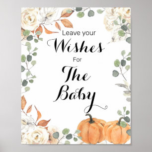 Rustisch pompoen Baby shower Verlangt Baby Poster