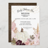 Rustisch pompoen pampas gras Baby shower in Kaart (Voorkant / Achterkant)