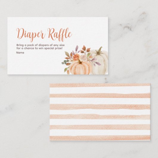 Rustisch pompoenBaby shower - Kaart met luierspoel (Voorkant / Achterkant)