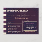 Rustisch Poster: Paars-eierweddenschap RSVP Uitnodiging Briefkaart (Achterkant)