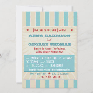 Rustisch Poster: rood, wit en blauw aangepast huwe Kaart