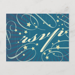 Rustisch Poster: Sandy Beach Wedding RSVP Uitnodiging Briefkaart