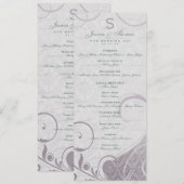 Rustisch Poster: Subtle Blauwgroen Paars Wedding P Programma (Voorkant / Achterkant)
