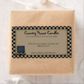 Rustisch primitief kaarsenetiket met landcontrole etiket (Insitu)