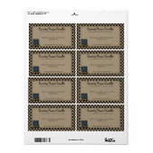 Rustisch primitief kaarsenetiket met landcontrole etiket (Full Sheet)