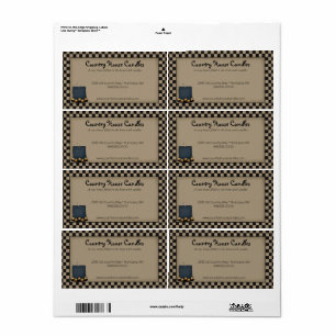 Rustisch primitief kaarsenetiket met landcontrole etiket