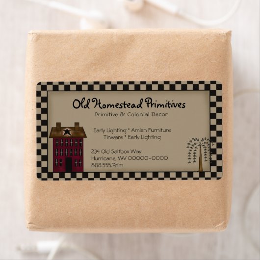 Rustisch primitief Rood Zoutbox Wilde Boom Land Etiket (Insitu)