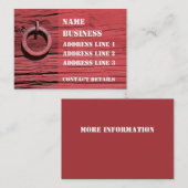 Rustisch Red Wooden Barn Wall Bladwijzer ATC Visitekaartje (Voorkant / Achterkant)